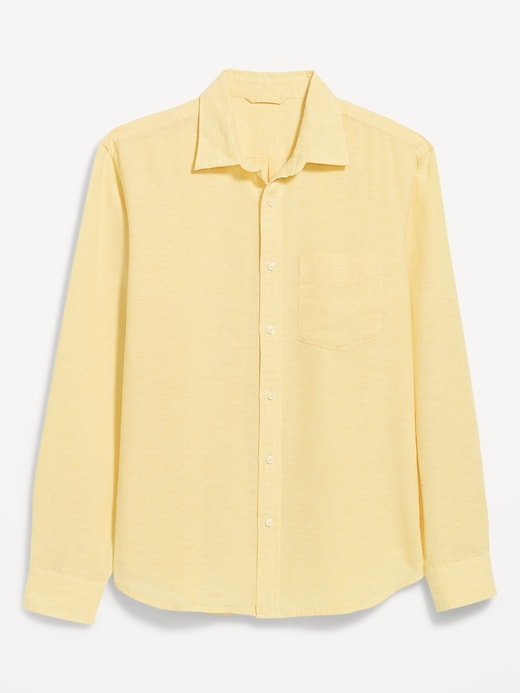 L'image numéro 1 présente Chemise coupe classique en mélange de lin