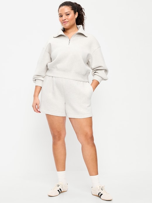 Image number 4 showing, High-Waisted Bounce Fleece Shorts -- 5-inch inseam