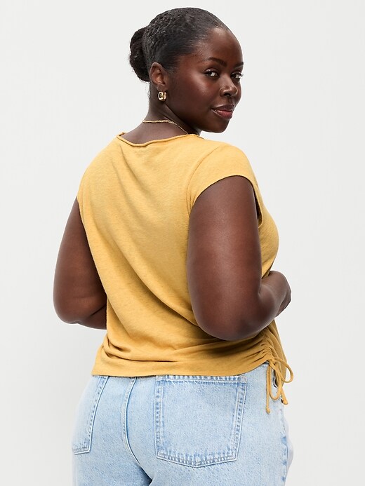 Image number 9 showing, Cap-Sleeve Shirred Side Top