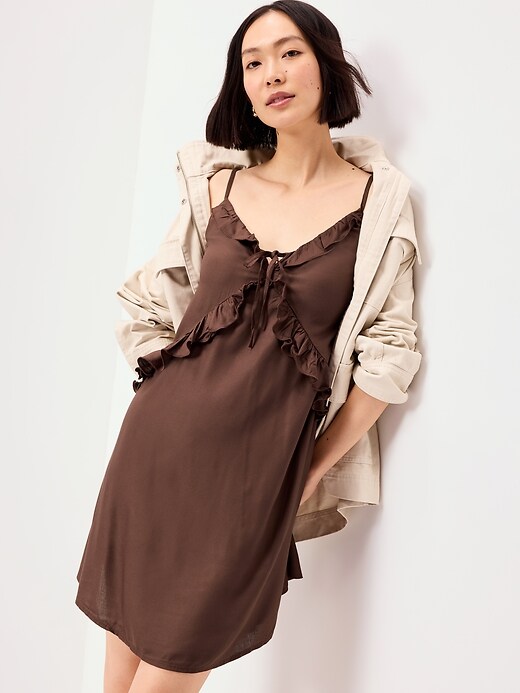 Image number 3 showing, Ruffle-Trim Asymmetrical Mini Dress