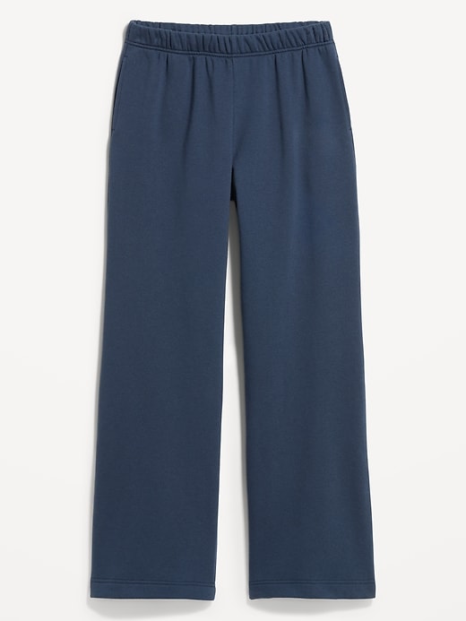 Image number 2 showing, High-Waisted Fleece Wide-Leg Sweatpants