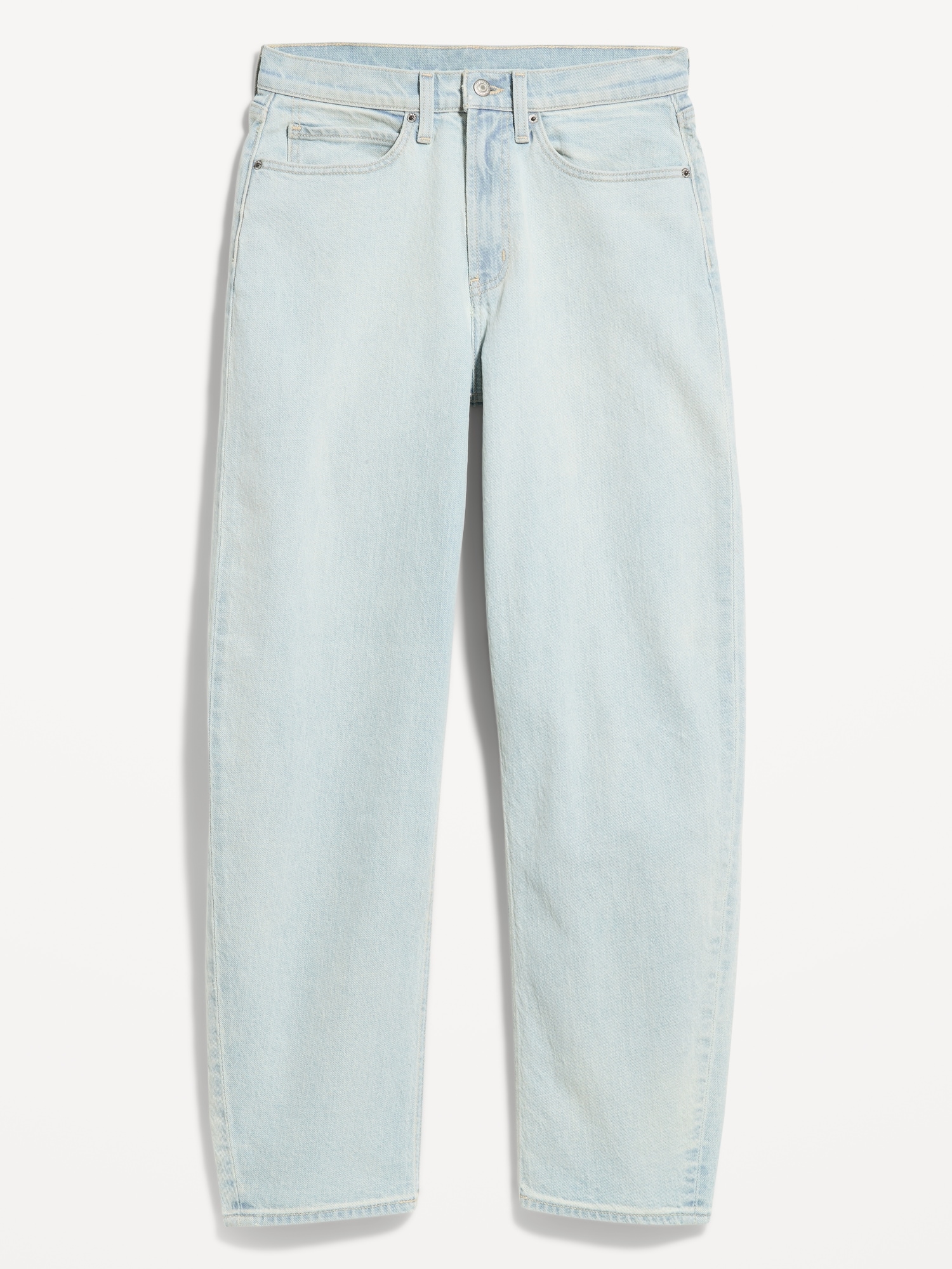 High-Waisted Rounded Wide-Leg Barrel Jeans