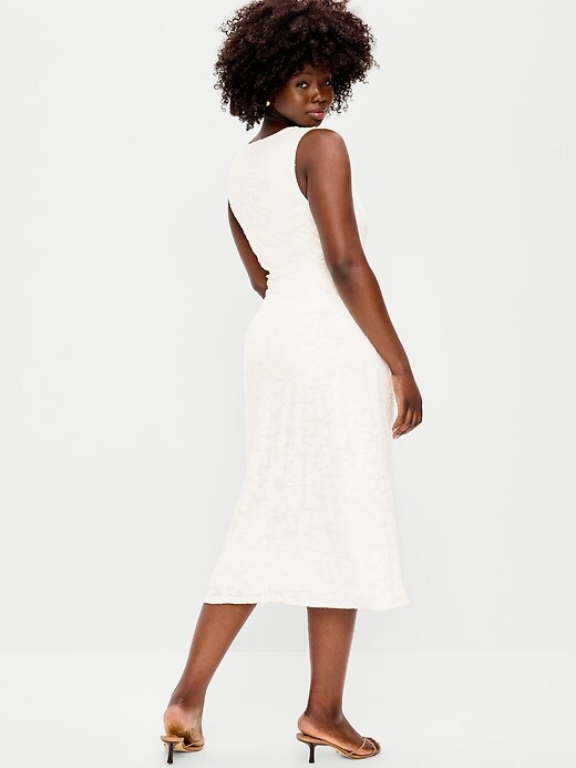 Image number 7 showing, Side-Drape Jersey Jaquard Midi Dress