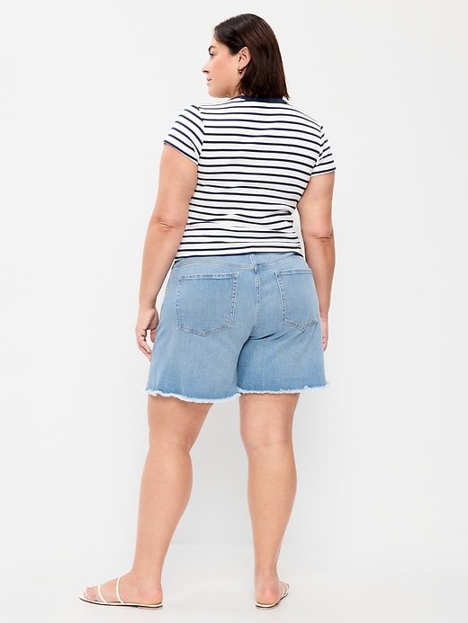Image number 4 showing, High-Waisted OG Jean Cut-Off Shorts -- 7-inch inseam