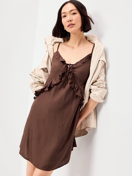 Image number 3 showing, Ruffle-Trim Asymmetrical Mini Dress