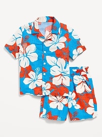 Image number 2 showing, Printed Short-Sleeve Shirt and Shorts Set for Toddler Boys