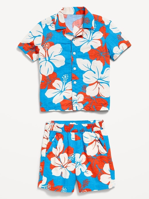 Image number 5 showing, Printed Short-Sleeve Shirt and Shorts Set for Toddler Boys
