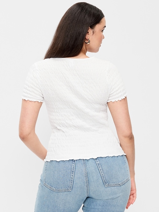 L'image numéro 7 présente Haut smocké à col fendu