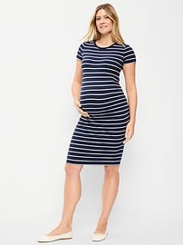 Image number 1 showing, Maternity Short-Sleeve Bodycon Dress
