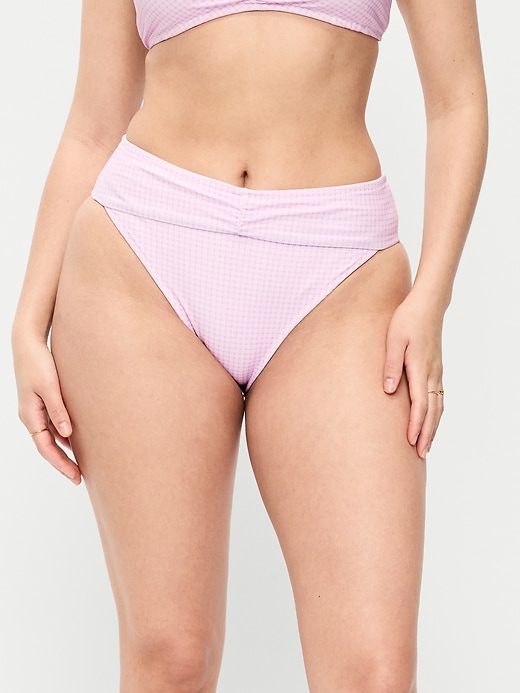 Image number 4 showing, High-Waisted Cinched Bikini Swim Bottoms
