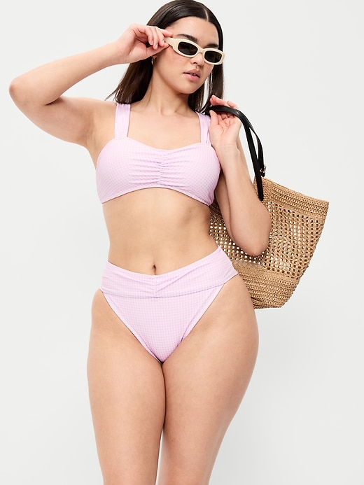 Image number 2 showing, High-Waisted Cinched Bikini Swim Bottoms