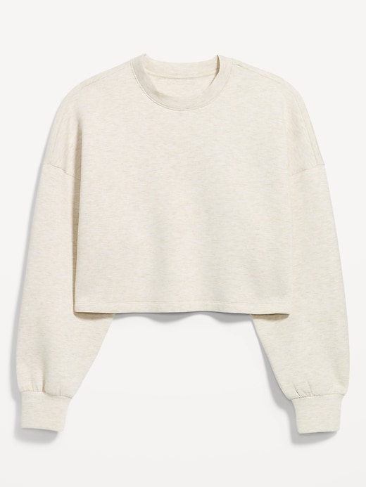 Image number 1 showing, Bounce Fleece Crew-Neck Cropped Top
