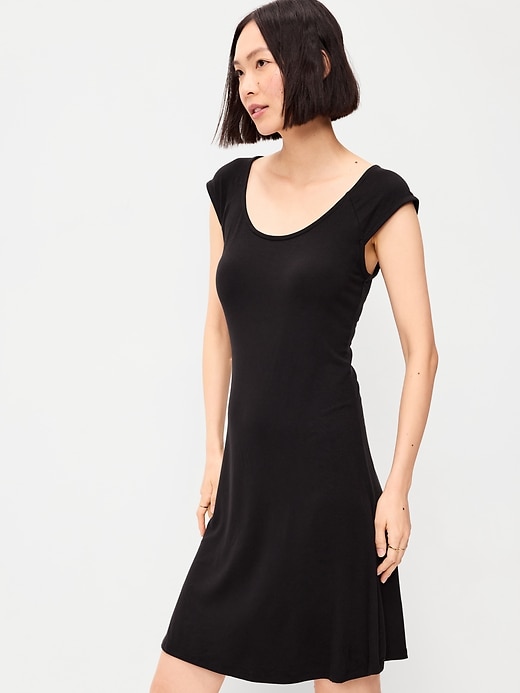 Image number 4 showing, Short-Sleeve Scoop-Neck Mini Dress