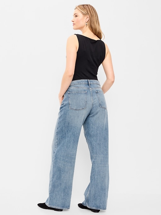 Image number 6 showing, Low-Rise Baggy Wide-Leg Jeans