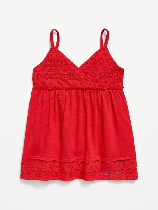 L'image numéro 1 présente Haut sans manches à broderie anglaise pour fille