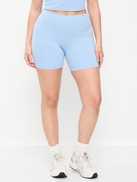 High-Waisted StudioSmooth Biker Shorts -- 6-inch inseam