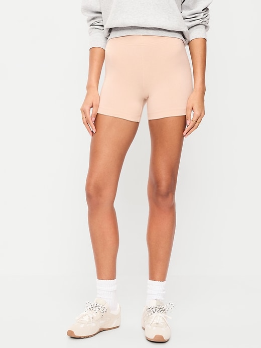Image number 2 showing, High-Waisted Biker Shorts -- 4-inch inseam