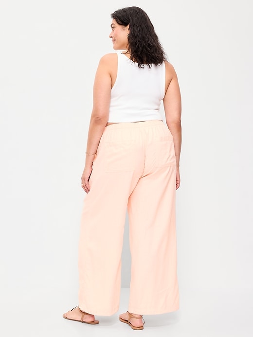 Image number 7 showing, Mid-Rise Linen-Blend Cinched-Ankle Pants