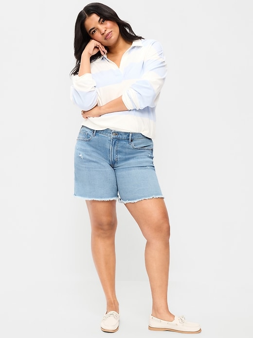 Image number 3 showing, High-Waisted OG Jean Cut-Off Shorts -- 7-inch inseam