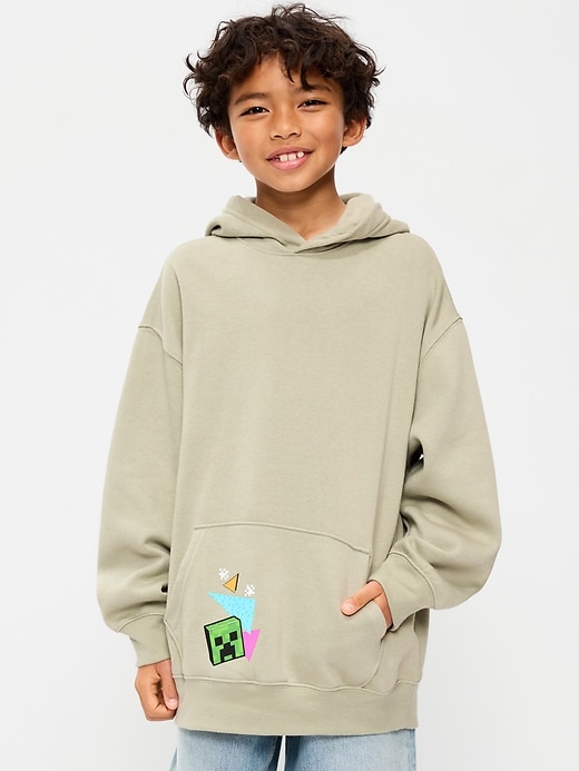 Image number 1 showing, Minecraft™ Oversized Gender-Neutral Graphic Pullover Hoodie for Kids