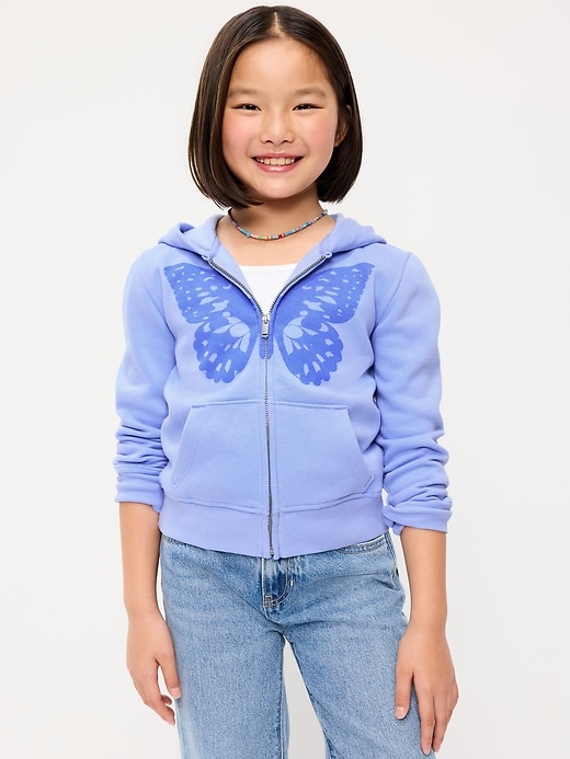 Image number 1 showing, Fitted Long-Sleeve Graphic Hoodie for Girls