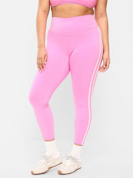 Image number 5 showing, High-Waisted PowerChill Side-Striped 7/8 Cotton Leggings