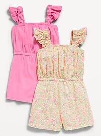 Image number 1 showing, Sleeveless Romper 2-Pack for Toddler Girls