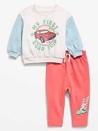 Image number 1 showing, Long-Sleeve Graphic Sweatshirt and Sweatpants Set for Baby