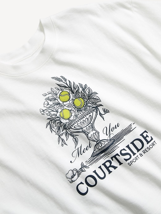 Image number 3 showing, Vintage Crew-Neck Oversized Crop Graphic T-Shirt