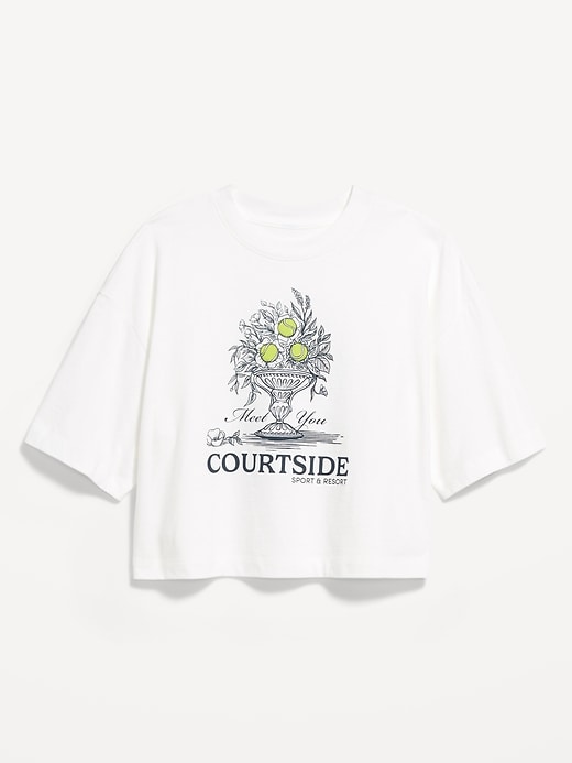Image number 4 showing, Vintage Crew-Neck Oversized Crop Graphic T-Shirt
