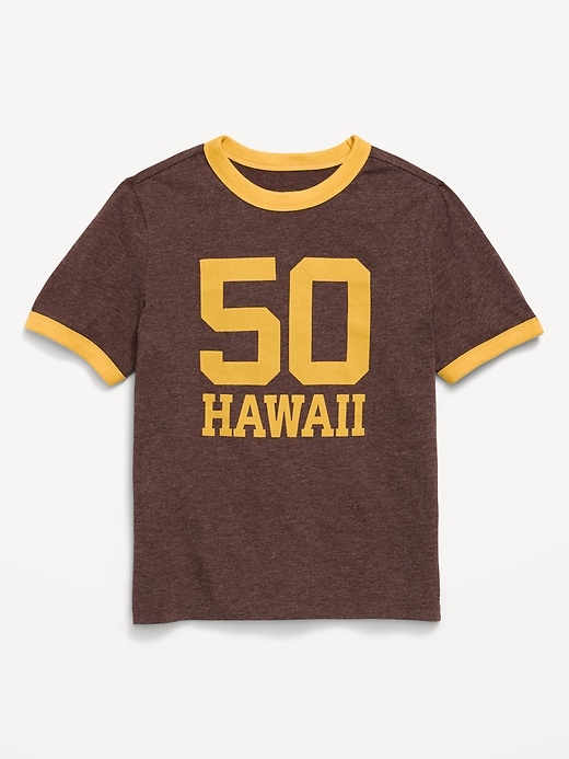 Image number 1 showing, Softest Short-Sleeve Ringer Graphic T-Shirt for Boys