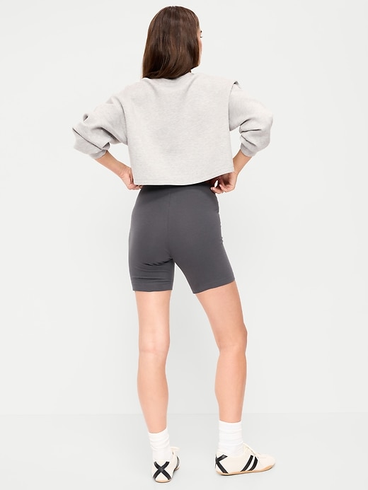 Image number 3 showing, High-Waisted Jersey Biker Shorts -- 6-inch inseam