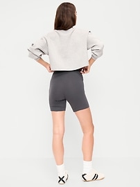 Image number 3 showing, High-Waisted Jersey Biker Shorts -- 6-inch inseam