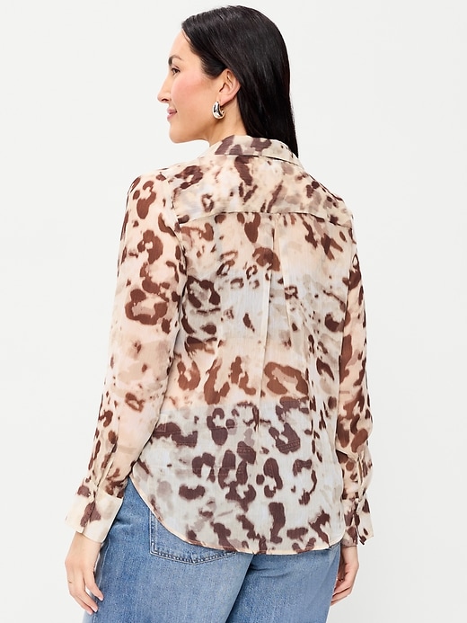 Image number 5 showing, Chiffon Button-Down Shirt