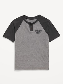 Image number 1 showing, Softest Short-Sleeve Graphic Henley T-Shirt for Boys