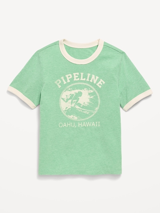 Image number 1 showing, Softest Short-Sleeve Ringer Graphic T-Shirt for Boys