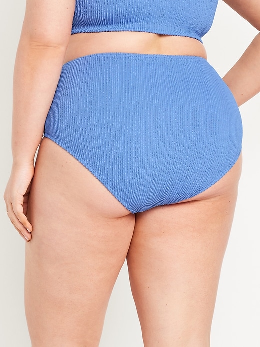 Image number 8 showing, High-Waisted Ribbed Bikini Swim Bottoms