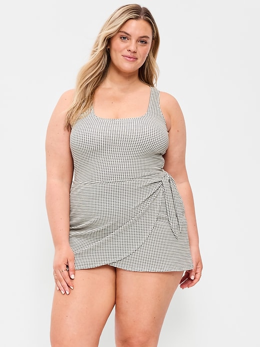 Image number 7 showing, Pique Side-Tie Swim Dress