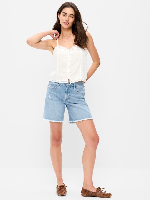 High-Waisted Wow Baggy Jean Shorts -- 5-inch inseam