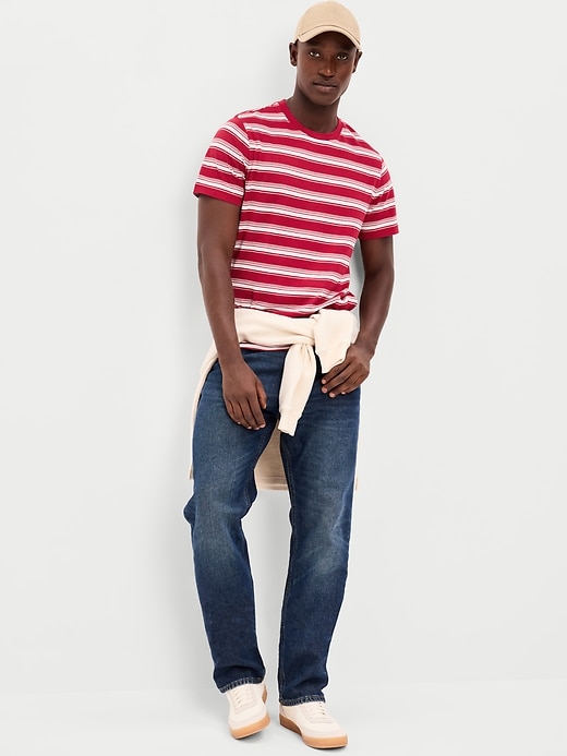 L'image numéro 3 présente T-shirt ras du cou à rayures