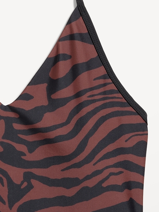 Image number 9 showing, Pique V-Neck Halter Swimsuit