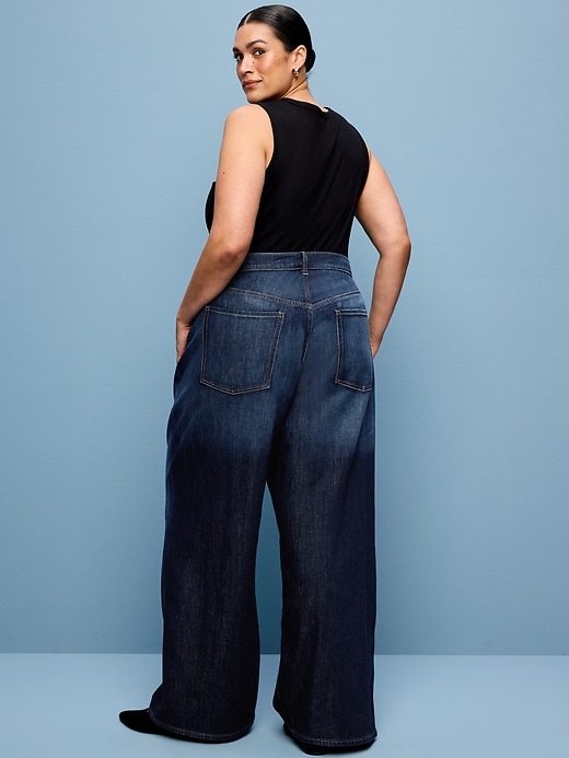 Image number 8 showing, High-Waisted Baggy Wide-Leg Stretch Jeans