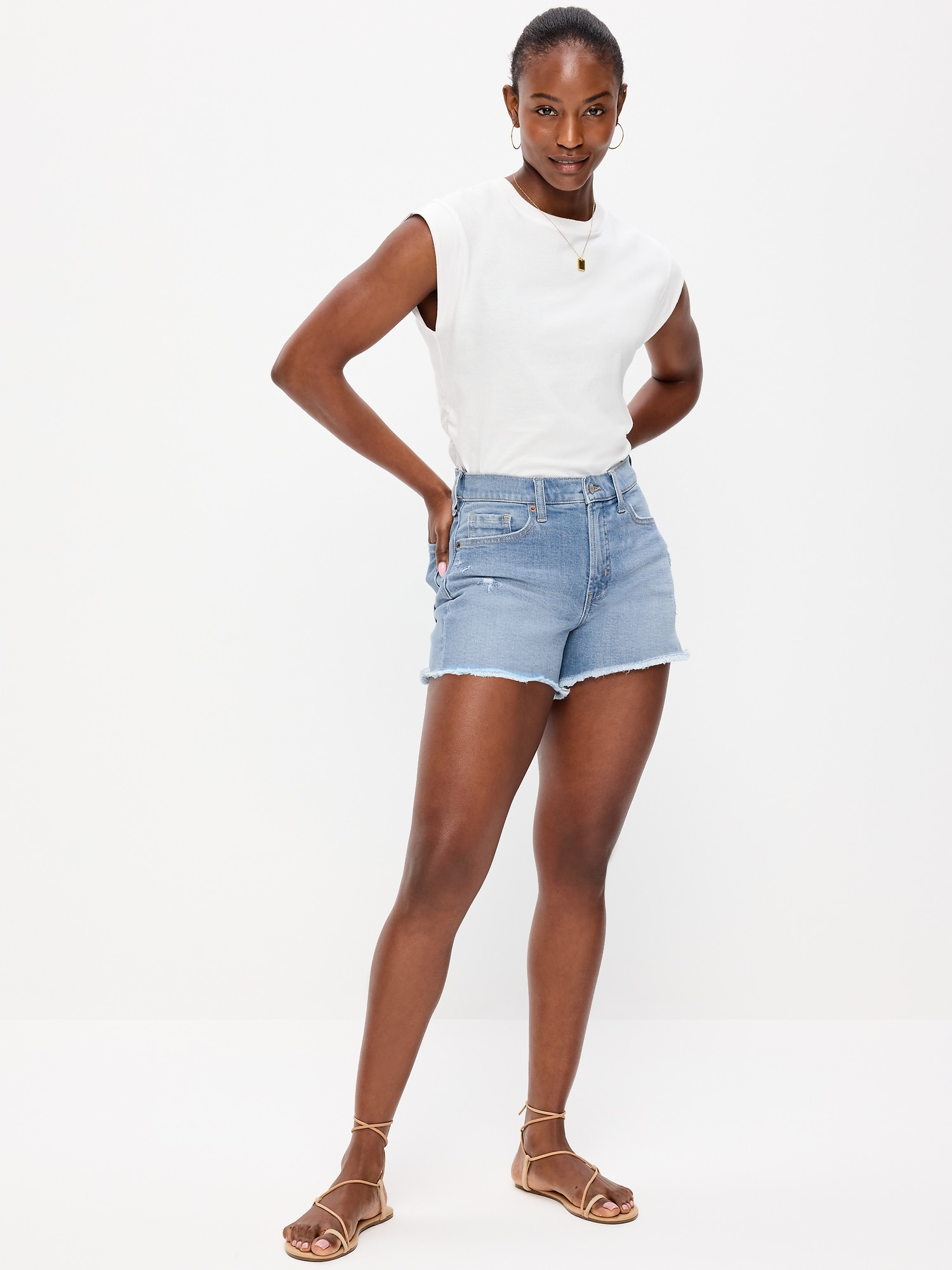 Curvy High-Waisted OG Jean Cut-Off Shorts - 4-inch inseam