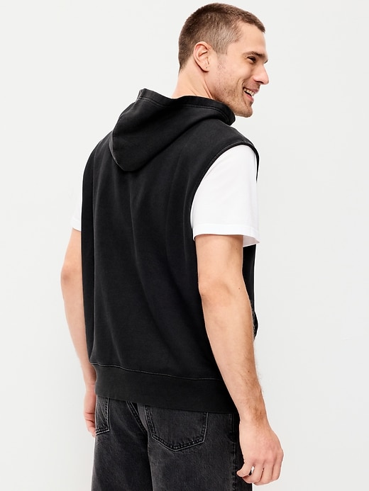 Image number 2 showing, Sleeveless Washed Fleece Muscle Hoodie
