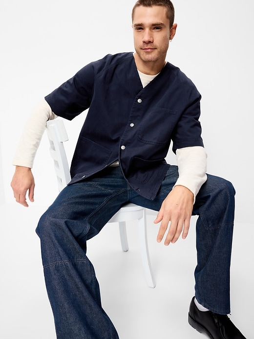 Image number 3 showing, Oversized Short-Sleeve Chore Shirt