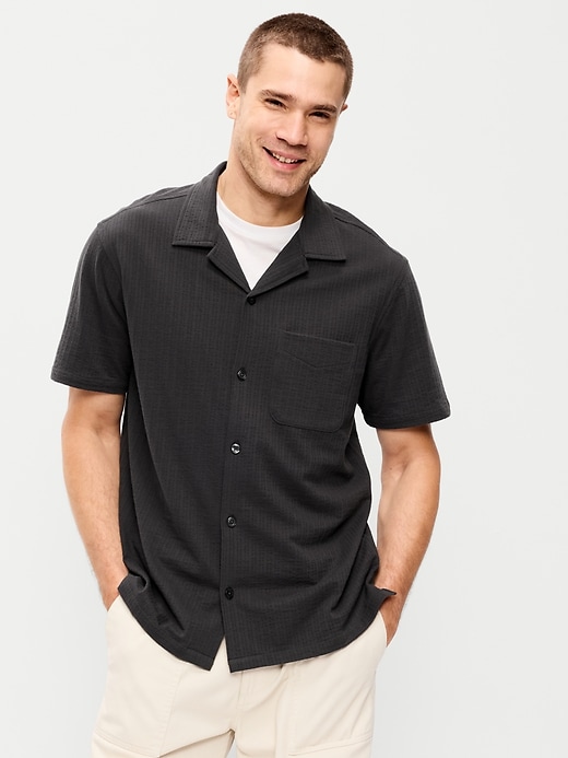 Image number 1 showing, Short-Sleeve Textured Camp Shirt