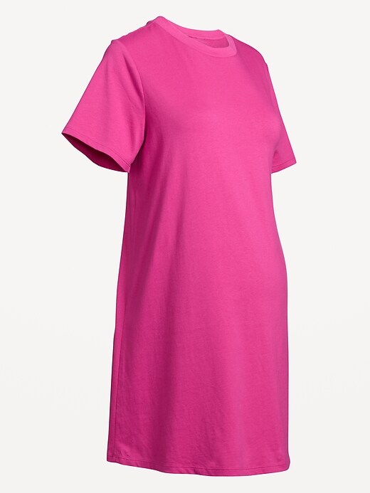 Image number 2 showing, Maternity Vintage Crew-Neck Mini T-Shirt Dress