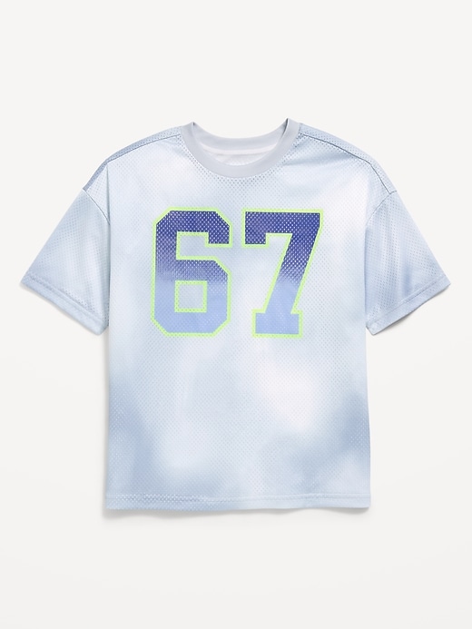L'image numéro 2 présente T-shirt en maille surdimensionné à imprimé de basketball pour garçon