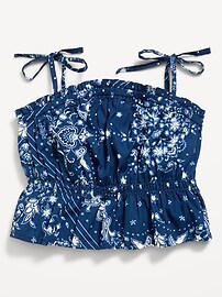 Image number 1 showing, Printed Sleeveless Tie-Shoulder Top for Girls