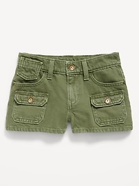 Image number 4 showing, Low-Rise Utility Jean Shorts for Girls